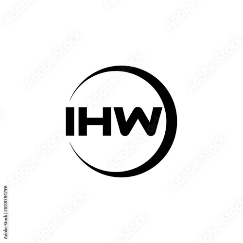 IHW letter logo design with white background in illustrator, vector logo modern alphabet font overlap style, calligraphy designs for logo, Poster, Invitation, etc. photo