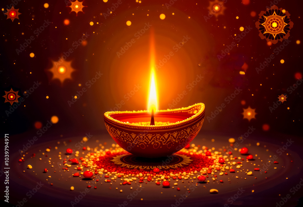 Festive card for Diwali celebration, created with Generative AI technology. Festive card for Diwali celebration, created with Generative AI technology.