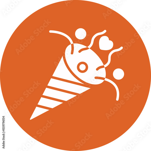 Wedding Confetti glyph circle icon