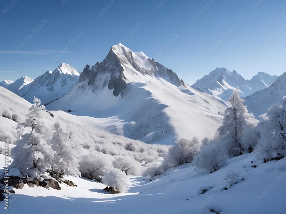 Fototapeta premium snow covered mountains in winter