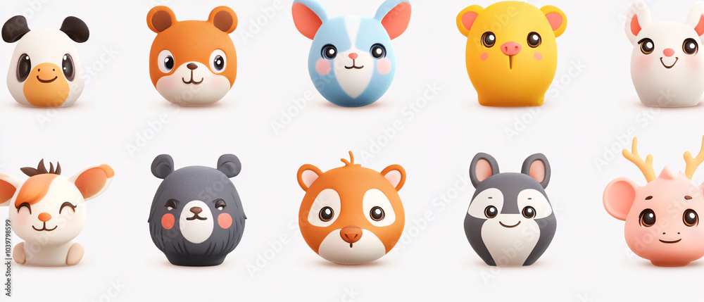 Adorable 3D Cartoon Animal Icons for Design Projects Adorable 3D Cartoon Animal Icons for Design Projects