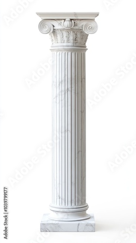 White marble Doric pillar architecture column greek.