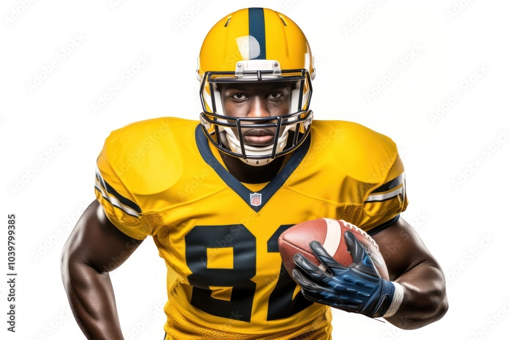 Fototapeta premium Football player holding ball
