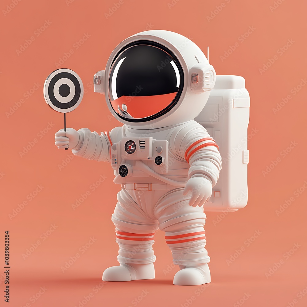 Space Explorer Holding Target with Crisp Blue Sky Backdrop Picture Space Explorer Holding Target with Crisp Blue Sky Backdrop Picture