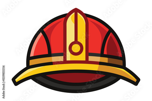 High-Quality Firefighter Helmet Design - Illustration on White Background.