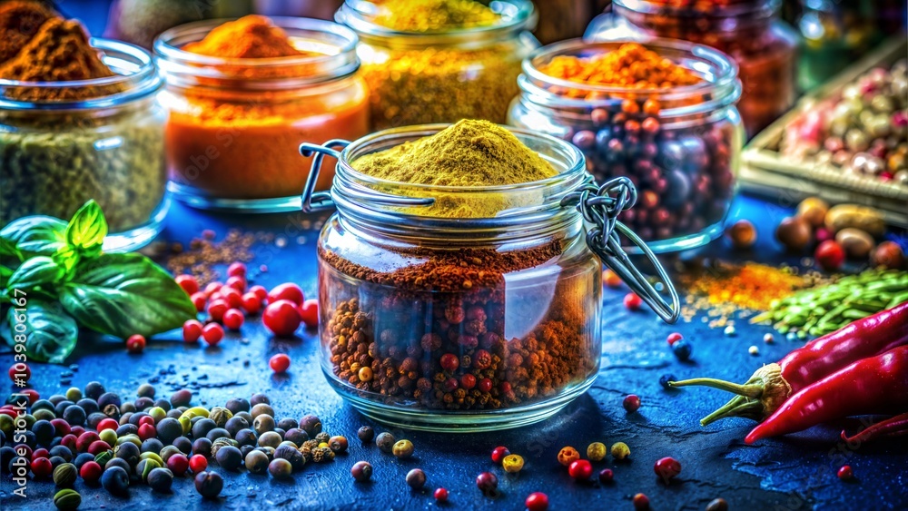 Colorful Glass Jar with Dried Flowers