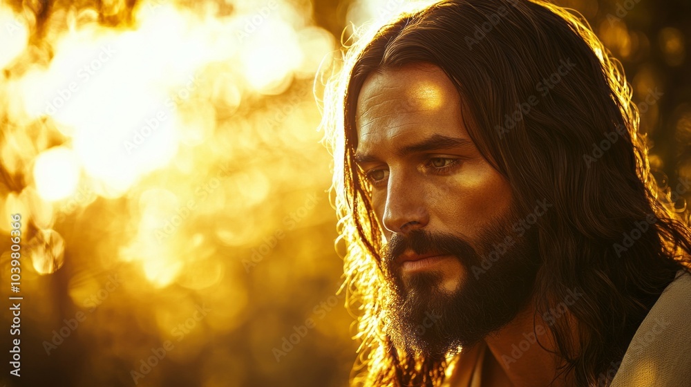 A man with a beard and long hair is looking at the camera A man with a beard and long hair is looking at the camera