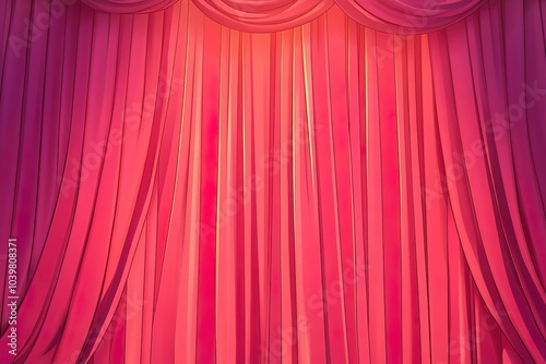 Cartoon Theater Curtains: Vibrant Red Stage Design for Playful Productions