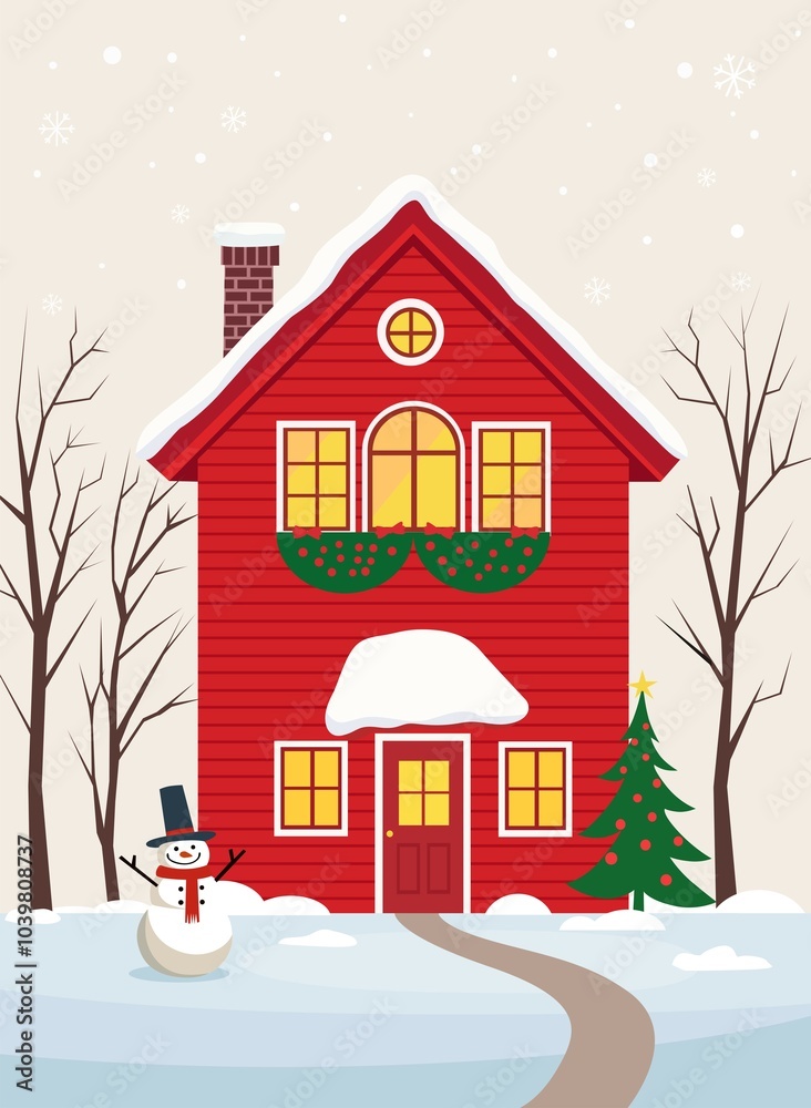 Fototapeta premium house in the snow