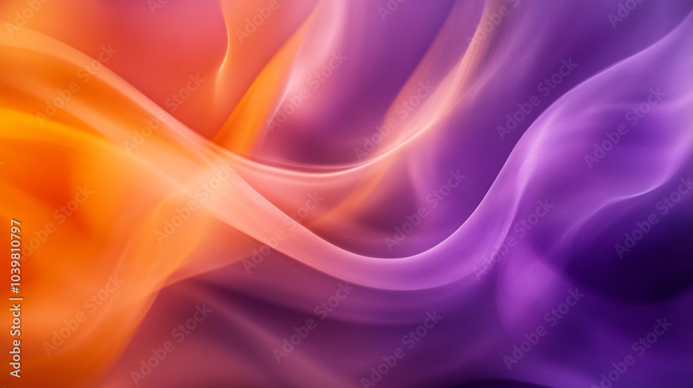Obraz premium Abstract display of vibrant orange and purple waves flowing together in a smooth gradient