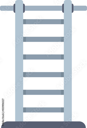 Swedish wall bars are standing on the floor, showing fitness exercise equipment