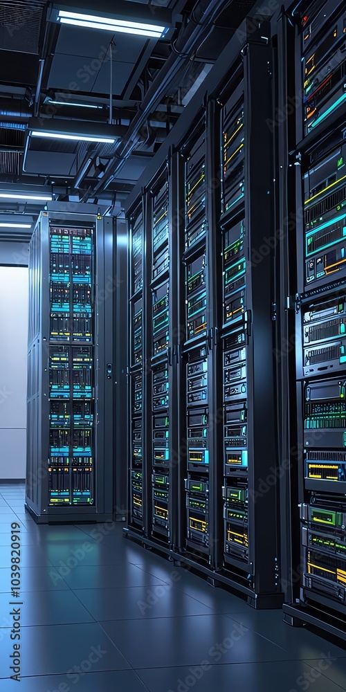 server room with servers Server racks in server room data center server rack with servers server room with servers Server racks in server room data center server rack with servers
