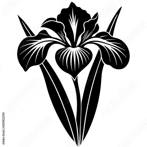 lily flower isolated on black