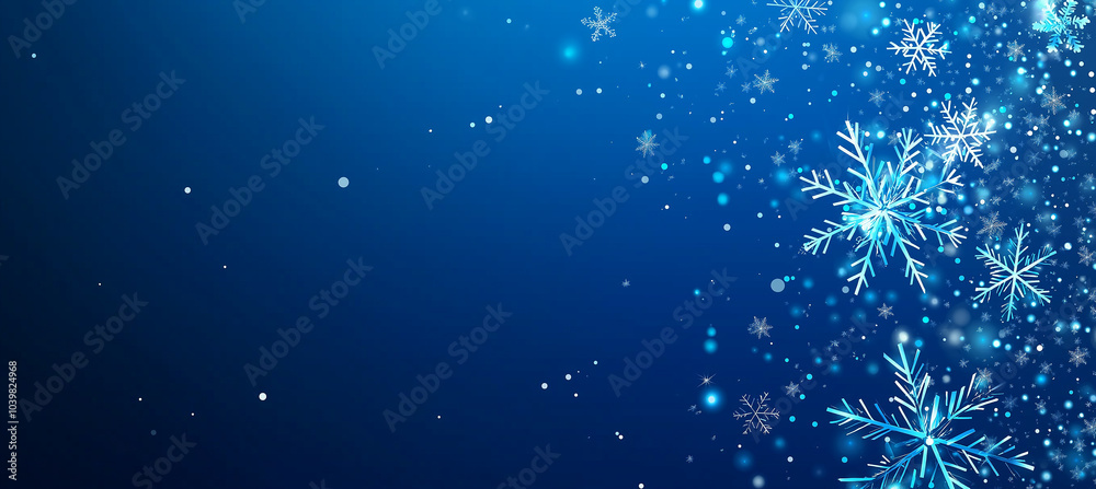 Snowflake pattern on blue background, simple yet elegant. Snowflake pattern on blue background, simple yet elegant.