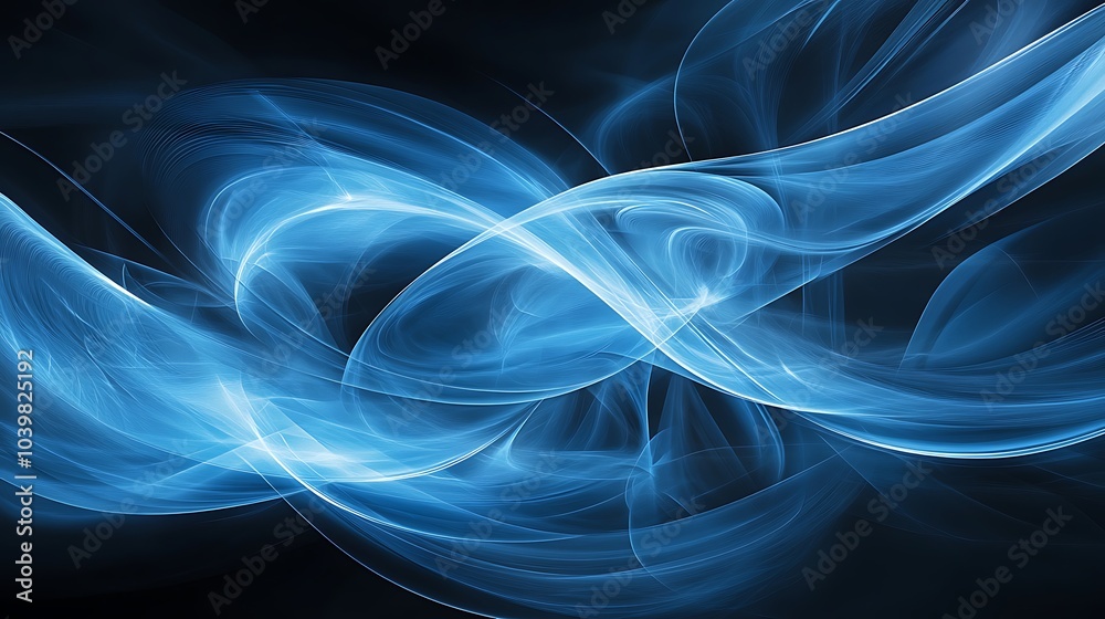 Abstract blue smoke design on a black background. Abstract blue smoke design on a black background.