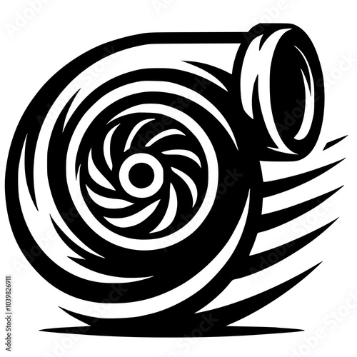 turbocharger logo with spinning motion