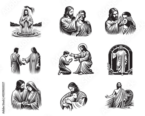 Collection of Jesus Christ ClipArt Design - Jesus Son of God vector illustration