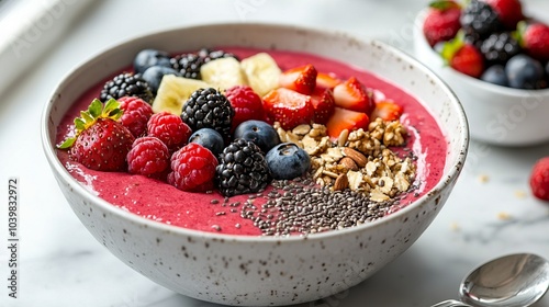 Wallpaper Mural Cereal bowl with fresh fruits Torontodigital.ca