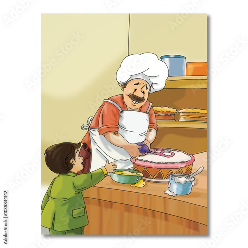 Pat-A-Cake Nursery rhyme Illustration