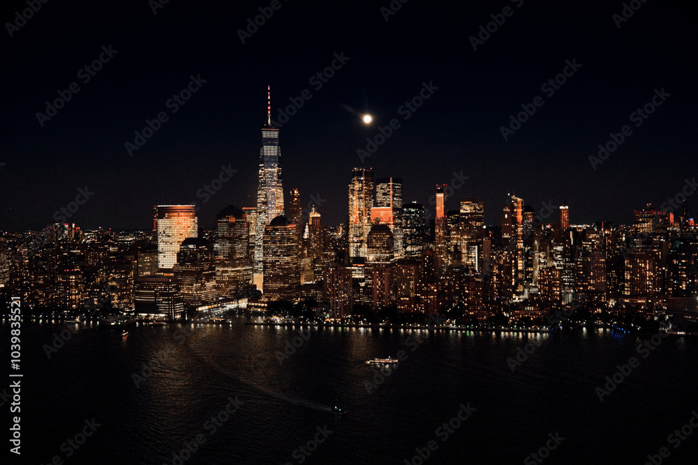night view of the New York city and trade centre at night night view of the New York city and trade centre at night