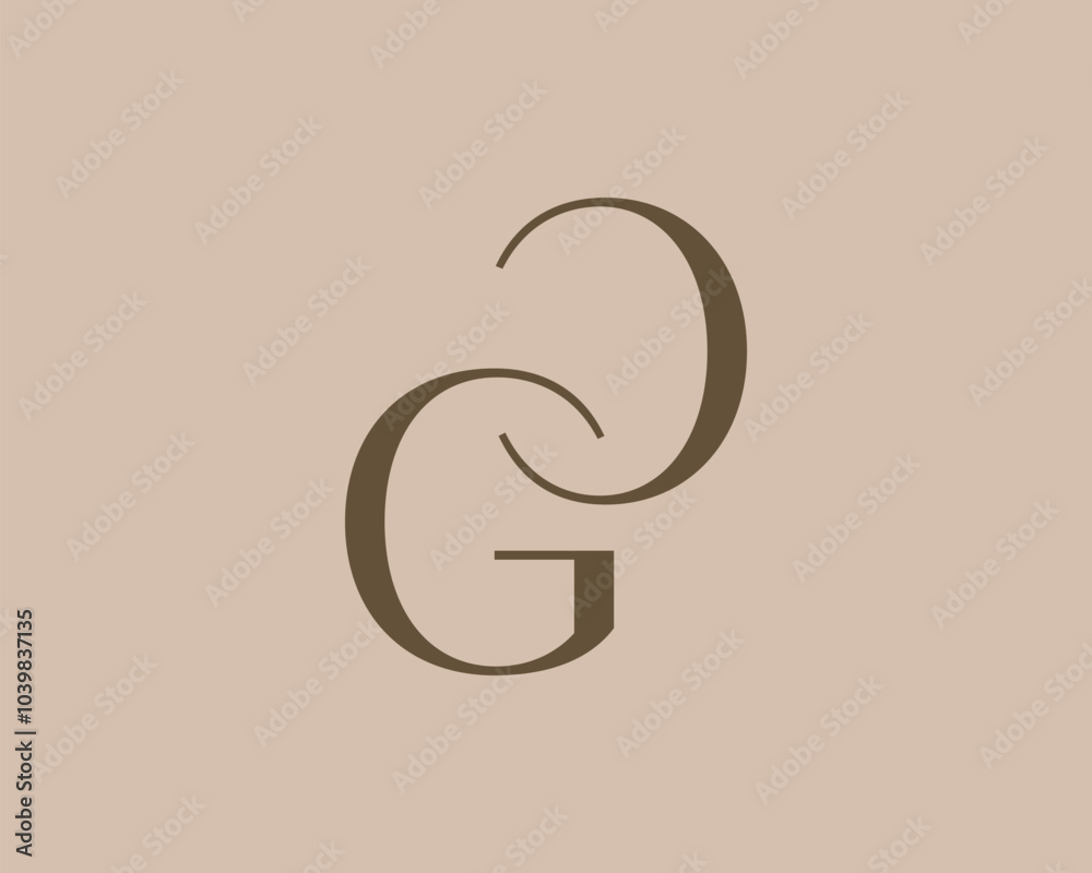 Fototapeta premium GC or CG letter logo icon design. Classic style luxury initials monogram.