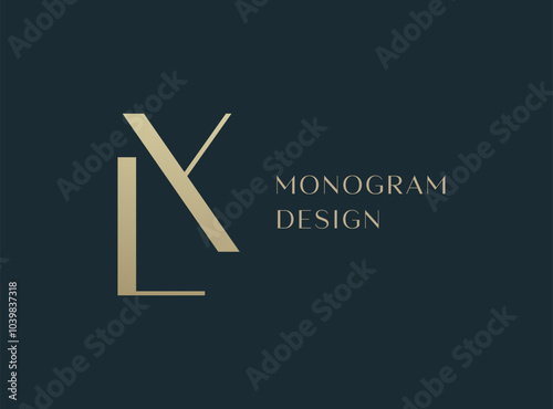 XL or LX letter logo icon design. Classic style luxury initials monogram.