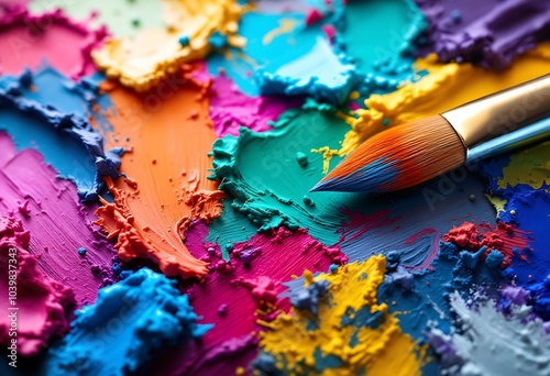 Paints and brushes
