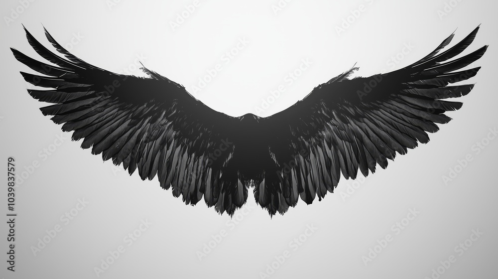 Naklejka premium Simple Silhouette of Expanding Wings