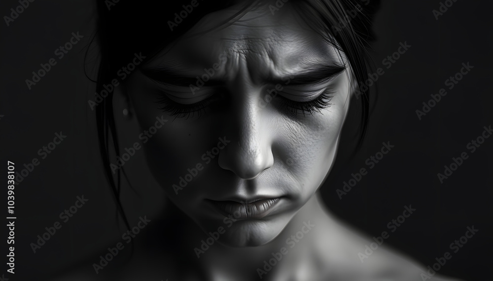 Depressive mood psychology and unhappy mental health suffering as depression and loneliness symbol or suicide prevention icon isolated with white highlights, png Depressive mood psychology and unhappy mental health suffering as depression and loneliness symbol or suicide prevention icon isolated with white highlights, png