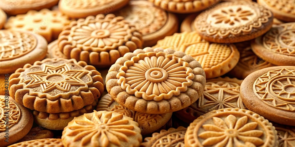 Fototapeta premium Biscuit Pattern Background for Creative Projects and Culinary Themes