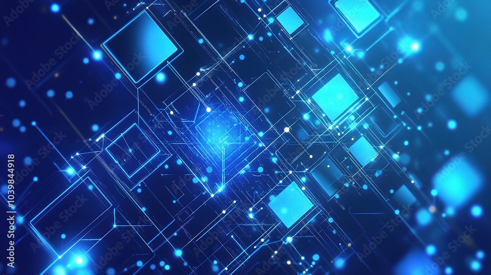 Abstract Digital Background with Blue Light Effects Abstract Digital Background with Blue Light Effects