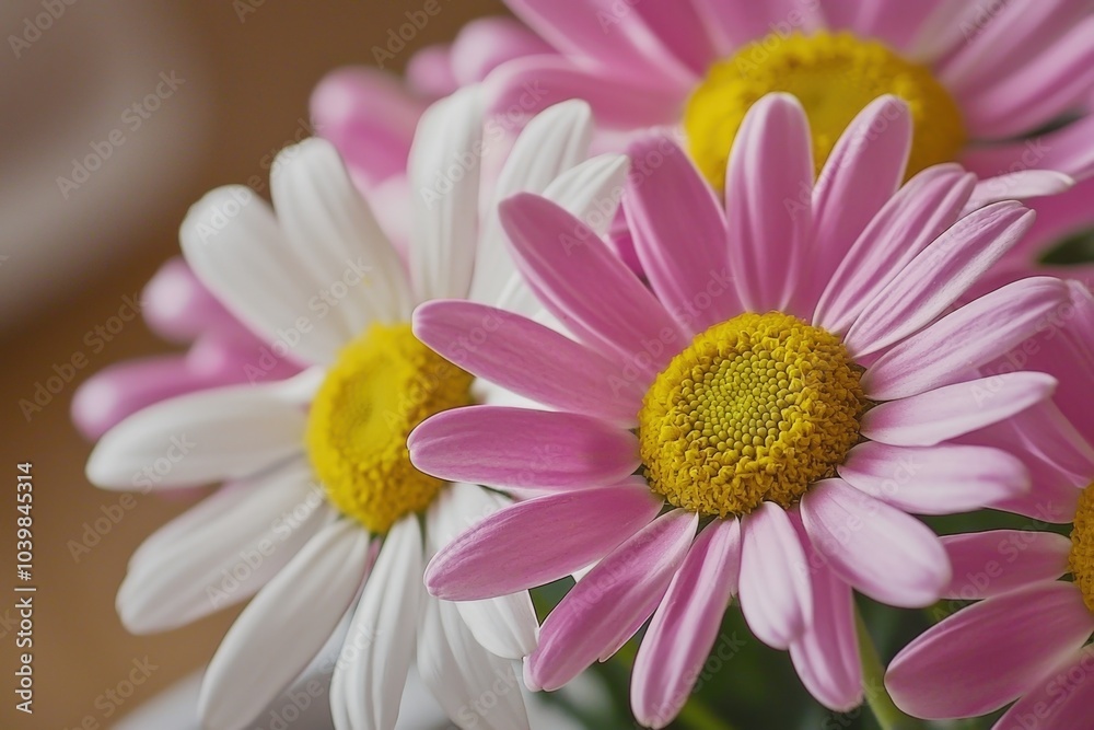 Bright chrysanthemums bloom gracefully in a cozy indoor setting during spring time Bright chrysanthemums bloom gracefully in a cozy indoor setting during spring time