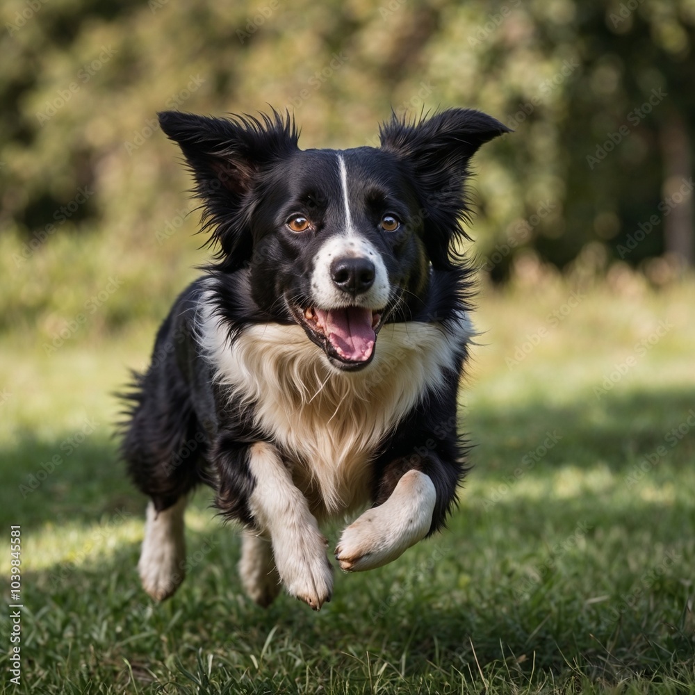 Border Collie running happily Border Collie running happily