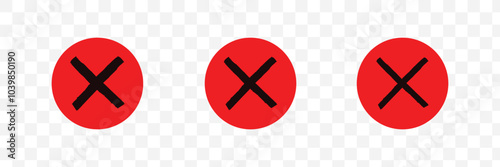 red cross mark isolated on transparent background