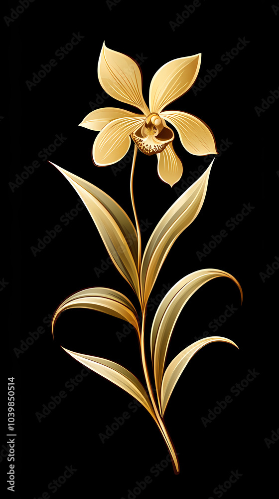 Obraz premium Phragmipedium Orchids logo 3d vector papercut