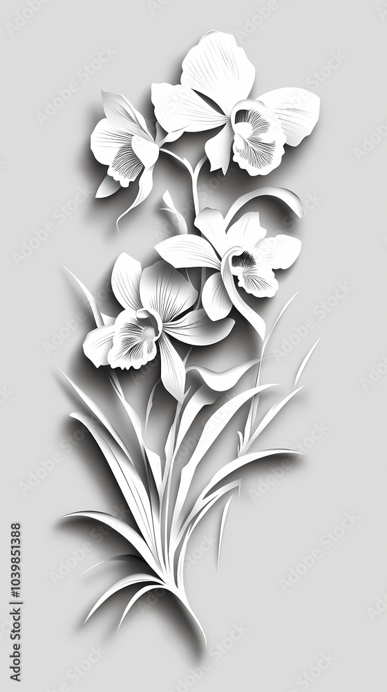 Phragmipedium Orchids logo 3d vector papercut Phragmipedium Orchids logo 3d vector papercut