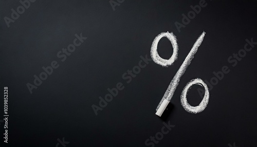percent symbol on blackboard