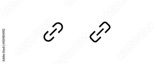 Internet URL webpage url link, share, external, database. Wireless Hyperlinks. , Chain, Web Address line and flat icons set, editable stroke isolated on white, linear vector outline