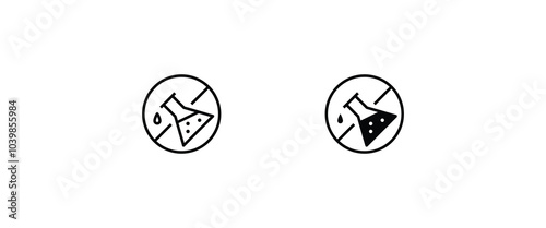 food chemical additives icon. Chemical free line icon. Organic food, no additives, no preservatives. Natural food line and flat icons set, editable stroke isolated on white, linear vector outline