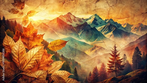 Brown Crushed Grunge Paper Background with Double Exposure Effect for Artistic Designs and Textures