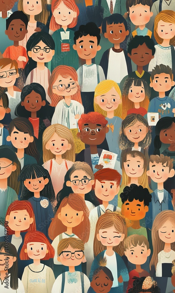A diverse group of smiling people. A diverse group of smiling people.