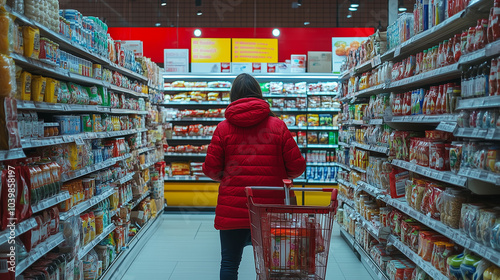 A person is confronted with shockingly high grocery prices, highlighting the significant impact of inflation on daily expenses, as rising costs force consumers to make difficult financial decisions an photo