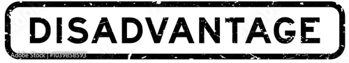 Grunge black disadvantage word square rubber seal stamp on white background