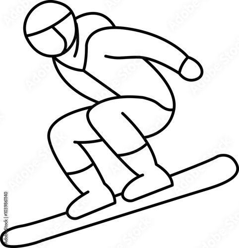 Simple icons representing various winter sports in a line outline style.