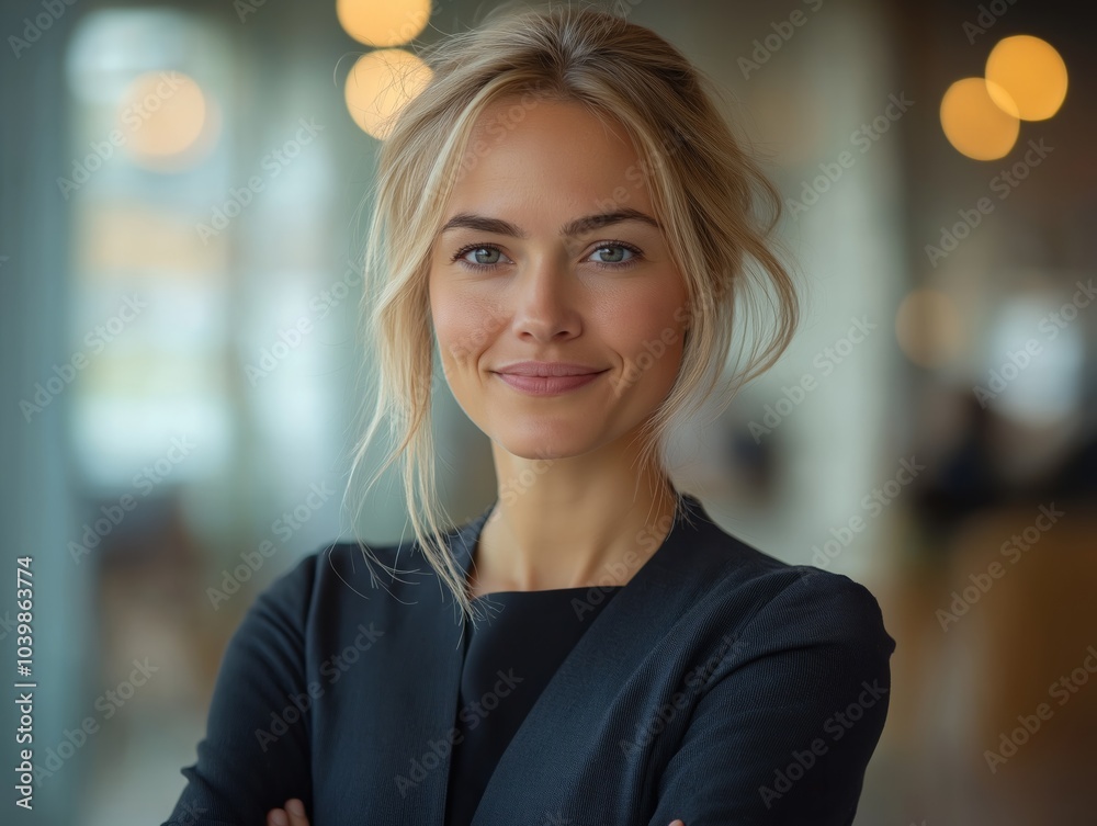 Smiling confident businesswoman from Norway posing with arms crossed Smiling confident businesswoman from Norway posing with arms crossed