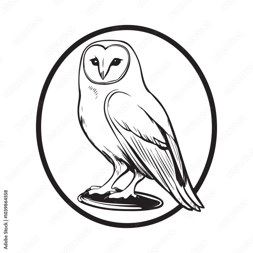 Barn Owl image vector. Barn Owl Symbol On White Backdrop Stock Illustration Barn Owl image vector. Barn Owl Symbol On White Backdrop Stock Illustration