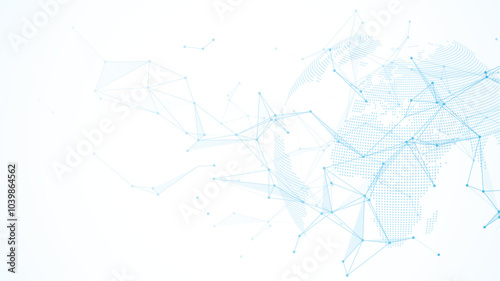 Global network connection banner design template. Header social network communication in the global business concept. Big data visualization. Internet technology