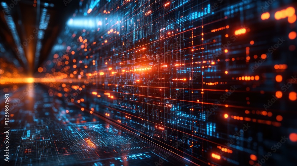 Futuristic digital landscape with glowing lines and nodes. Futuristic digital landscape with glowing lines and nodes.