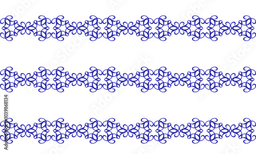 white and blue drawing flower horizontal strip as repeat pattern on blue background, vector, replete pattern image designed for fabric printing Checkerboard