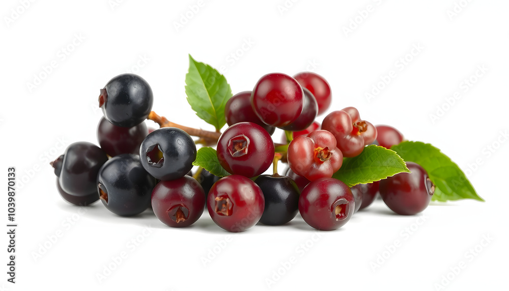 Aronia- und Holunderbeeren isolated with white highlights, png Aronia- und Holunderbeeren isolated with white highlights, png